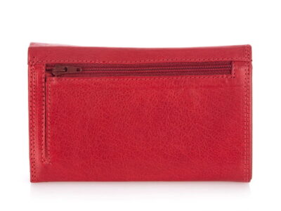 Portfel damski skórzany gładka skóra naturalna czerwony Money Maker - obrazek 13