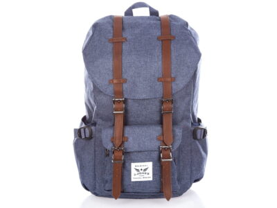 Wysoki plecak w stylu retro z kieszenią na laptopa Harold's niebieski - obrazek 1