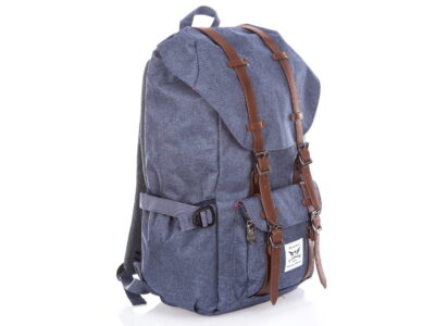 Wysoki plecak w stylu retro z kieszenią na laptopa Harold's niebieski - obrazek 4