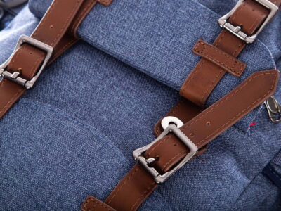 Wysoki plecak w stylu retro z kieszenią na laptopa Harold's niebieski - obrazek 11