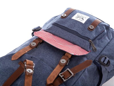 Wysoki plecak w stylu retro z kieszenią na laptopa Harold's niebieski - obrazek 10