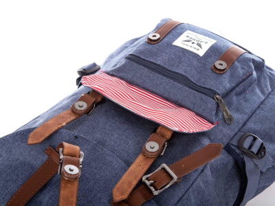 Wysoki plecak w stylu retro z kieszenią na laptopa Harold's niebieski - obrazek 6