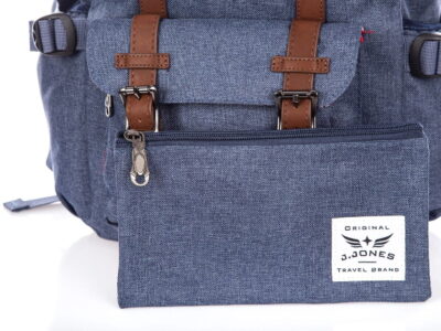 Wysoki plecak w stylu retro z kieszenią na laptopa Harold's niebieski - obrazek 8