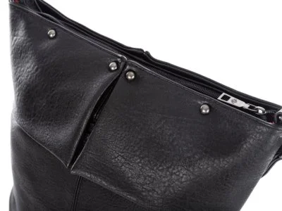 Miejska torebka damska z miękkiej skóry ekologicznej Jennifer Jones czarna - obrazek 9
