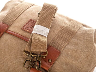 Torebka damska płócienna (canvas) ze skórą naturalną beżowa Harold's - obrazek 4
