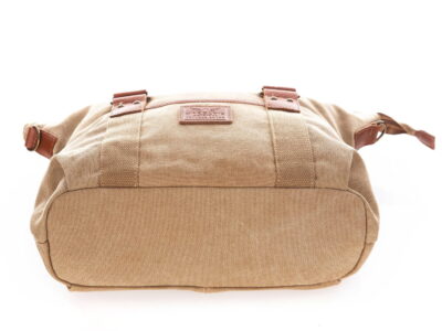 Torebka damska płócienna (canvas) ze skórą naturalną beżowa Harold's - obrazek 6