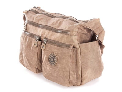 Lekka torebka damska sportowa turystyczna z kreszu Bag Street beżowa - obrazek 6