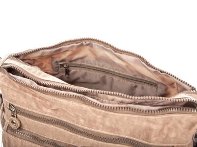 Lekka torebka damska sportowa turystyczna z kreszu Bag Street beżowa - obrazek 3