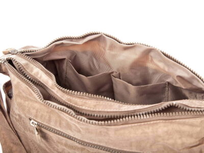 Lekka torebka damska sportowa turystyczna z kreszu Bag Street beżowa - obrazek 2