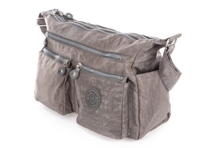 Lekka torebka damska sportowa turystyczna z kreszu Bag Street szara - obrazek 6