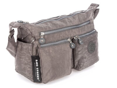 Lekka torebka damska sportowa turystyczna z kreszu Bag Street szara - obrazek 5