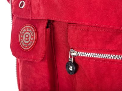 Materiałowa lekka torebka Bag Street z zamkami do poszerzania czerwona - obrazek 7