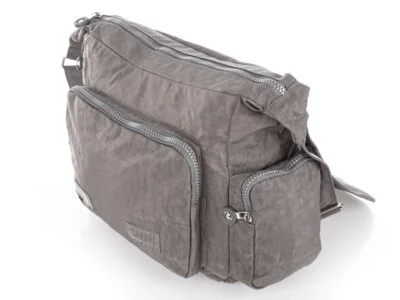 Szara lekka torebka Bag Street z przodu i boku, z kieszeniami i zamkiem