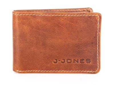 Mały portfel męski skórzany do kieszeni spodni brązowy RFID