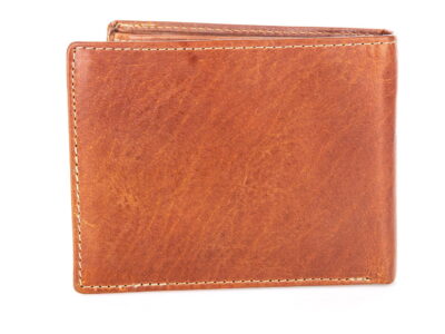 Duży portfel męski brązowy klasyczny z grubej gładkiej skóry naturalnej RFID - obrazek 7