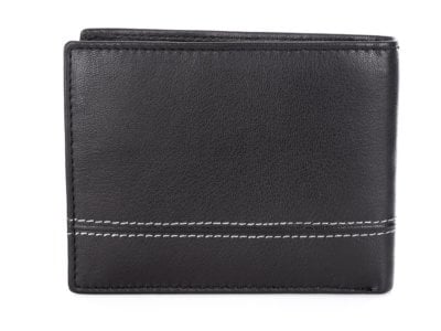 Poziomy portfel męski skórzany J Jones trifold RFID czarno-szary - obrazek 8