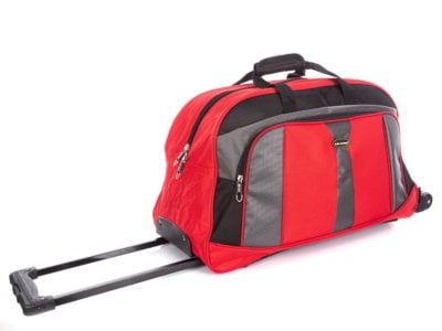 Torba podróżna na kółkach i do ręki ze stelażem Bag Street czerwona - obrazek 5