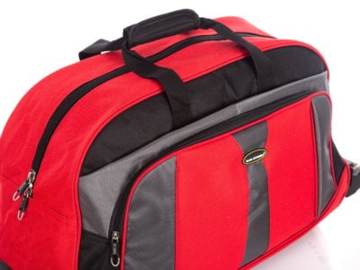 Torba podróżna na kółkach i do ręki ze stelażem Bag Street czerwona - obrazek 4