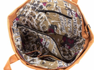 Torba damska shopper bag ażurowa koniakowa Jennifer Jones - obrazek 3