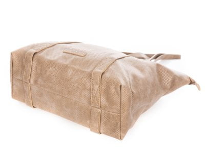 Torba damska shopper bag ażurowa beżowa Jennifer Jones - obrazek 4
