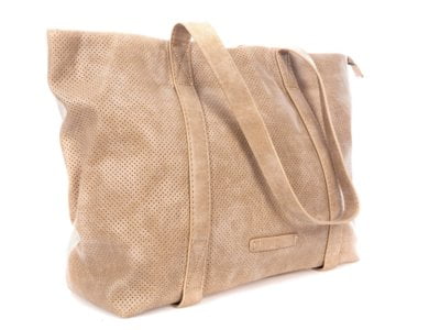 Torba damska shopper bag ażurowa beżowa Jennifer Jones - obrazek 3