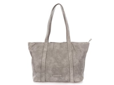 Torba damska shopper bag ażurowa szara Jennifer Jones - obrazek 1