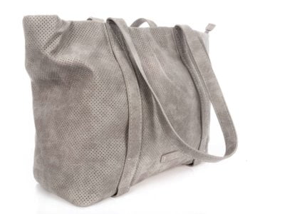 Torba damska shopper bag ażurowa szara Jennifer Jones - obrazek 7
