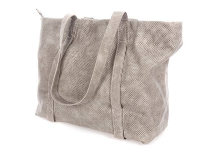 Torba damska shopper bag ażurowa szara Jennifer Jones - obrazek 4