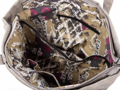 Torba damska shopper bag ażurowa szara Jennifer Jones - obrazek 3