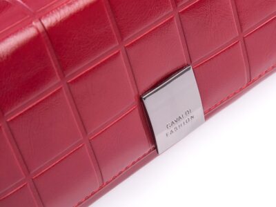 CAVALDI modny czerwony portfel damski z pudełkiem na prezent skóra naturalna - obrazek 6
