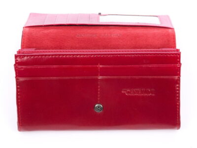 CAVALDI modny czerwony portfel damski z pudełkiem na prezent skóra naturalna - obrazek 7