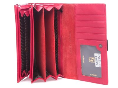 CAVALDI modny czerwony portfel damski z pudełkiem na prezent skóra naturalna - obrazek 5