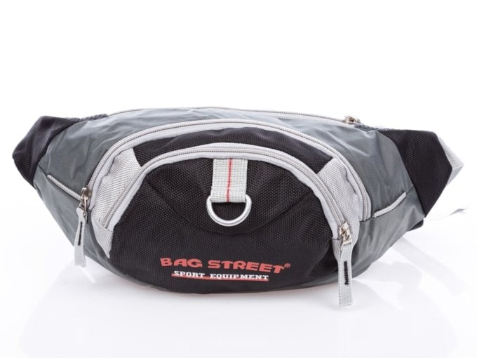 Czarno szara saszetka na brzuch bag street