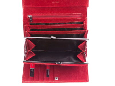 Pojemny elegancki portfel skórzany czerwony PIERRE CARDIN - obrazek 7