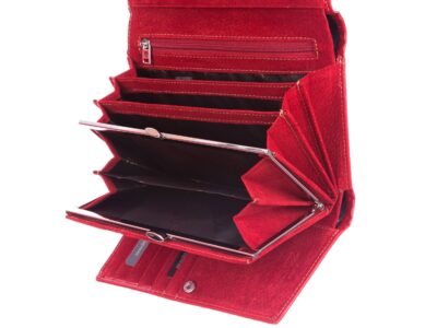 Pojemny elegancki portfel skórzany czerwony PIERRE CARDIN - obrazek 6