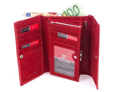 Pojemny elegancki portfel skórzany czerwony PIERRE CARDIN - obrazek 5