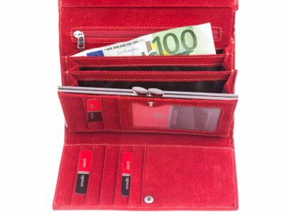 Pojemny elegancki portfel skórzany czerwony PIERRE CARDIN - obrazek 4