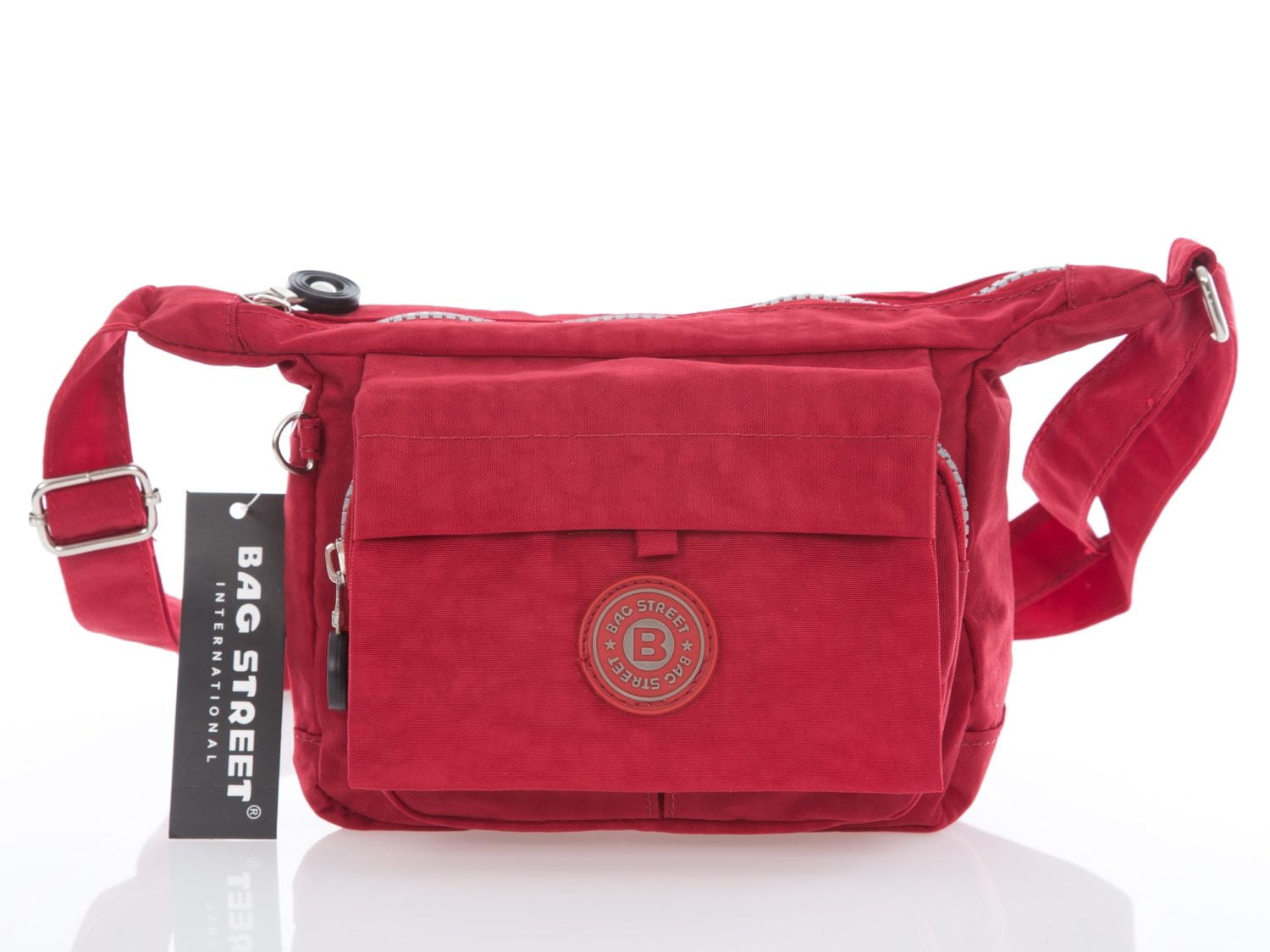 Bardzo mała czerwona torebka turystyczna z kreszu