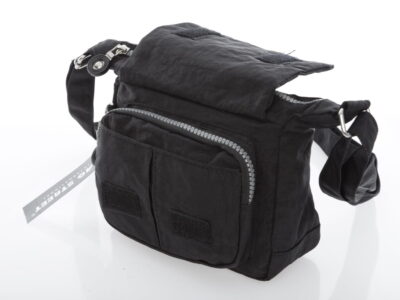 Mała lekka torebka damska wykonana z kreszu w kolorze czarnym - obrazek 6