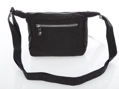 Mała lekka torebka damska wykonana z kreszu w kolorze czarnym - obrazek 5