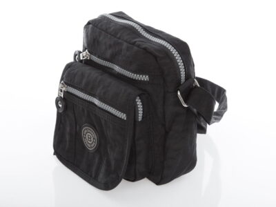 Mała lekka torebka damska wykonana z kreszu w kolorze czarnym - obrazek 7