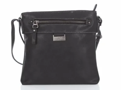 Czarna mała torba z eko skóry zamszowej