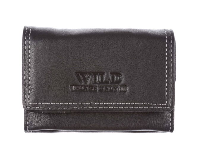 Nieduży czarny portfel skórzany WILD Things Only