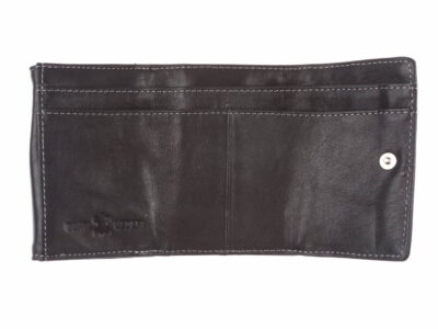 Mały czarny portfel męski wykonany ze skóry naturalnej Wild's - obrazek 3