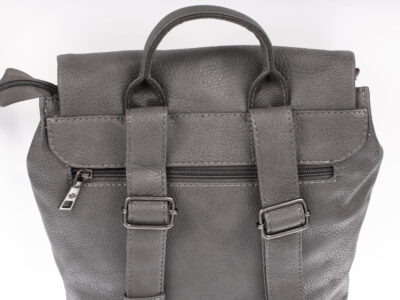 Elegancki plecak damski w kolorze szarym ze skóry ekologicznej - obrazek 7