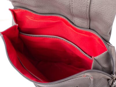 Elegancki plecak damski w kolorze szarym ze skóry ekologicznej - obrazek 10