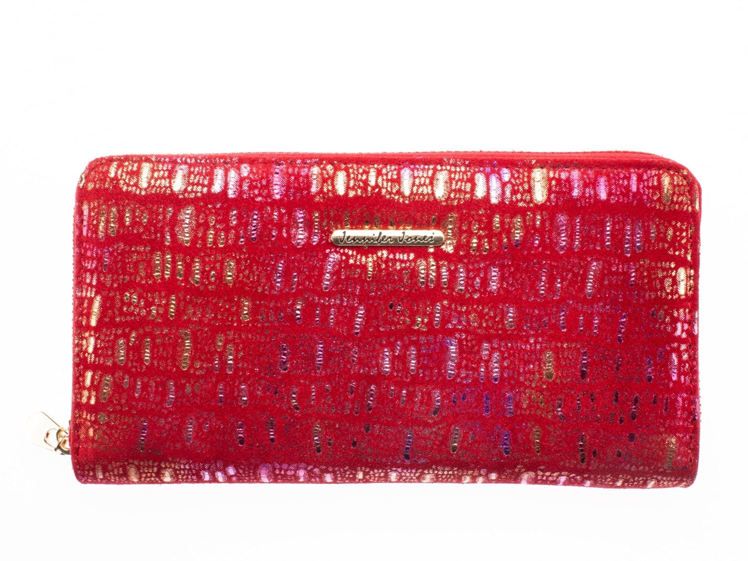 Duży portfel z mięciutkiego materiału z błyszczącymi elementami