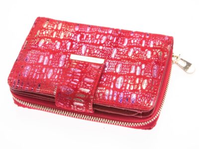 Portfel damski z brokatem czerwony 5198