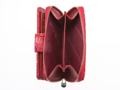 Skórzany portfel damski błyszczący z brokatem średni - obrazek 6