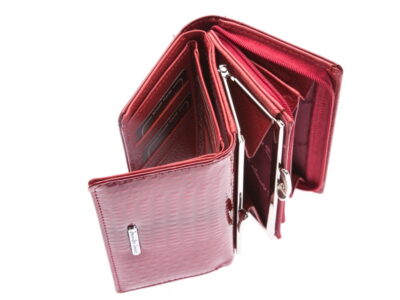Lśniący portfel damski czerwony duży Jennifer Jones - obrazek 9